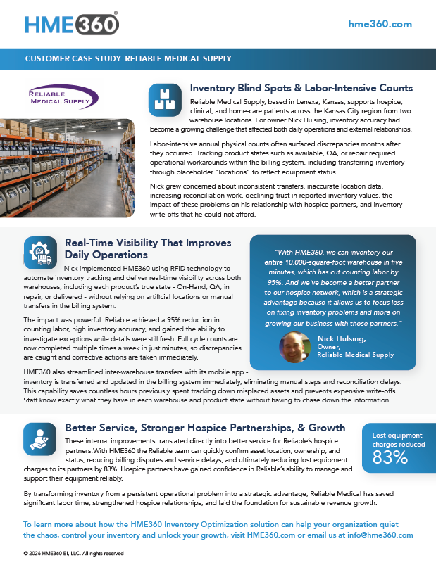 Customer Case Study:  Reliable Medical Supply – Kansas